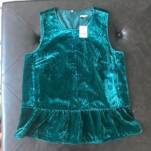 BRAND NEW Jcrew velvet peplum shirt